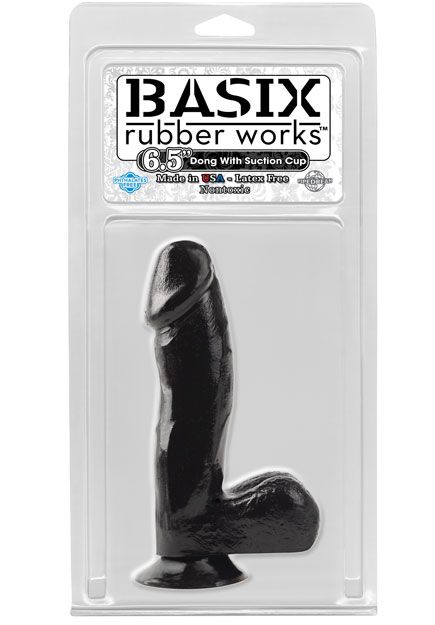 BASIX 6.5 " Dildo W/ Base Black