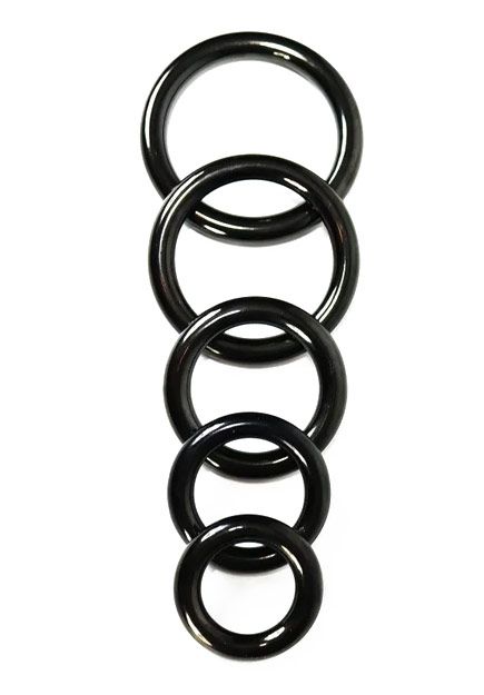 Round Steel Ring - Black 8mm (many sizes)