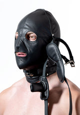 Leather Hood with blindfold and gag