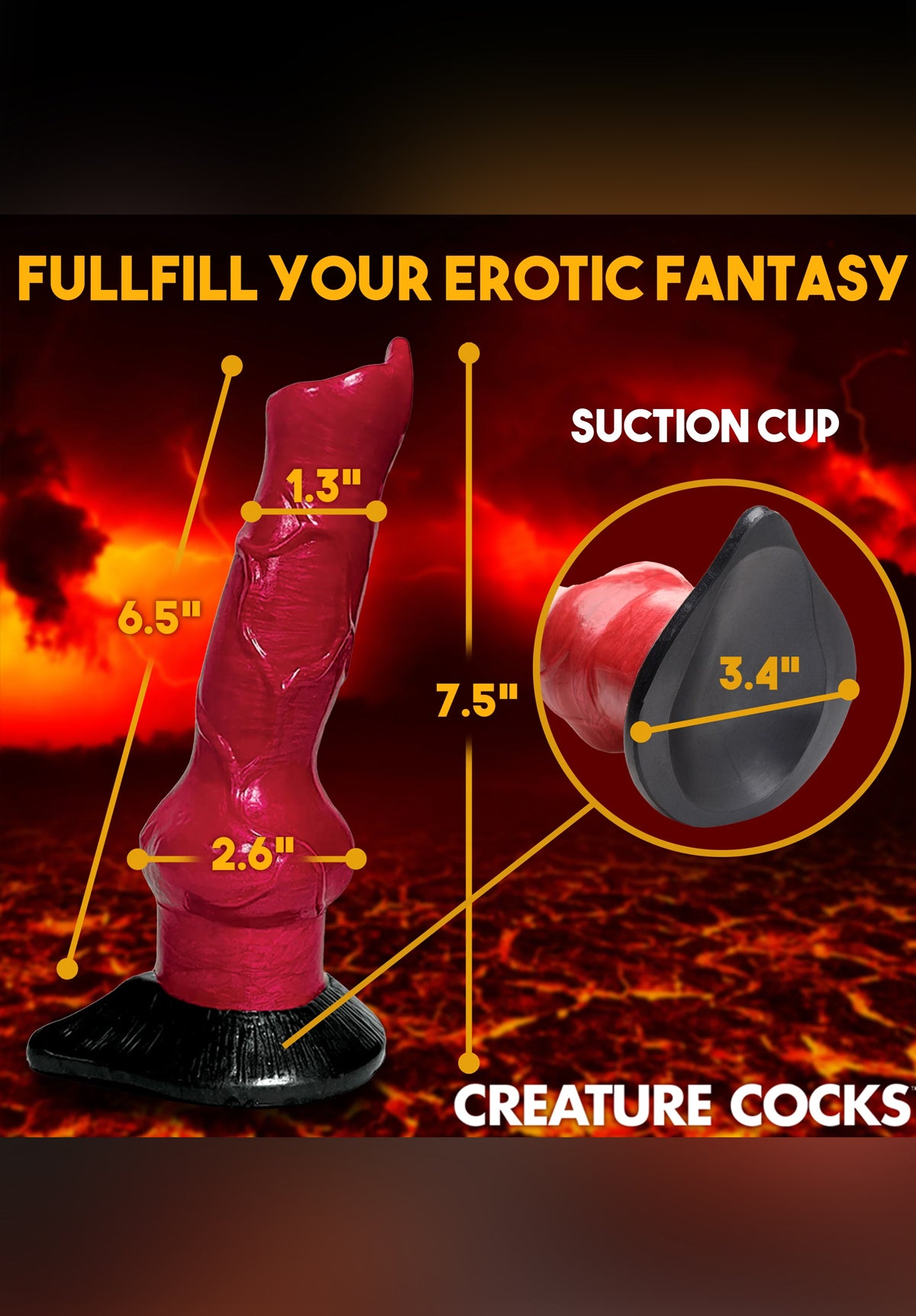 Hell-Hound Canine Penis Silicone Dildo | Creature Cocks XR Brands