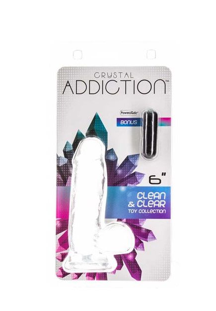 Dildo 6" avec couilles Crystal Addiction