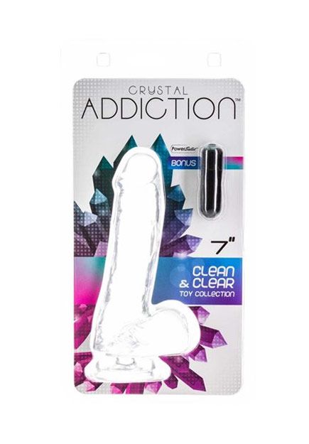 Crystal Addiction 7" Dildo with balls