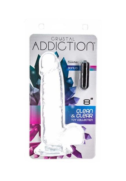 Dildo 8" avec couilles Crystal Addiction