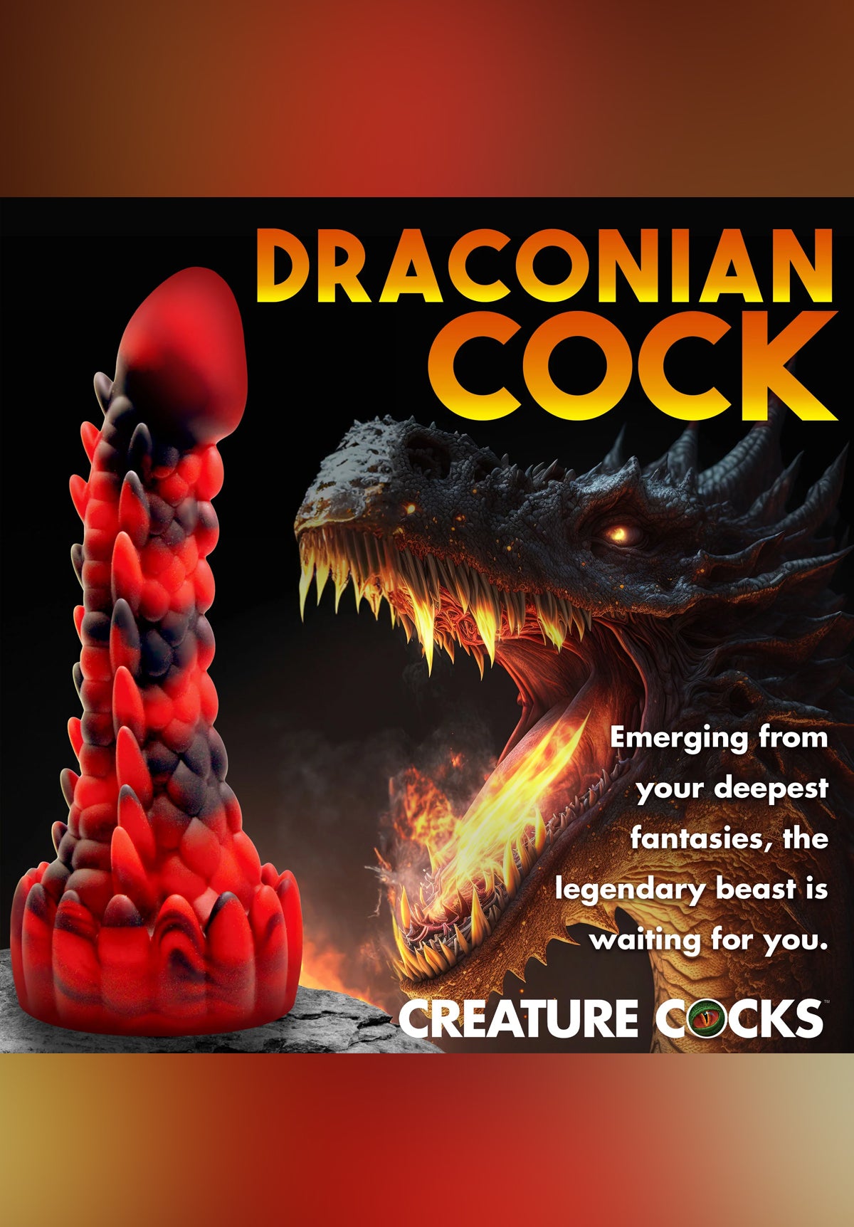 Demon Rising Scaly Dragon Silicone Dildo | Creature Cocks XR Brands