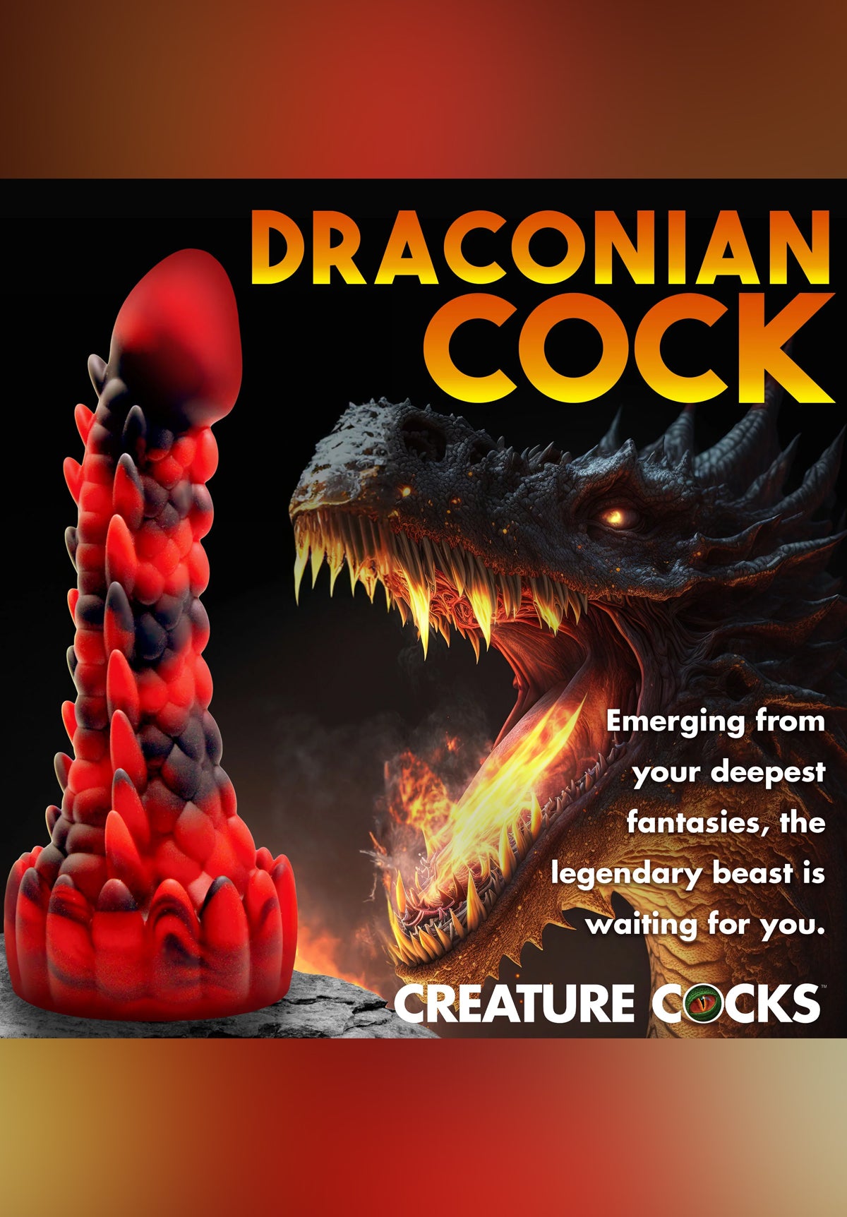 Demon Rising Scaly Dragon Silicone Dildo | Creature Cocks XR Brands