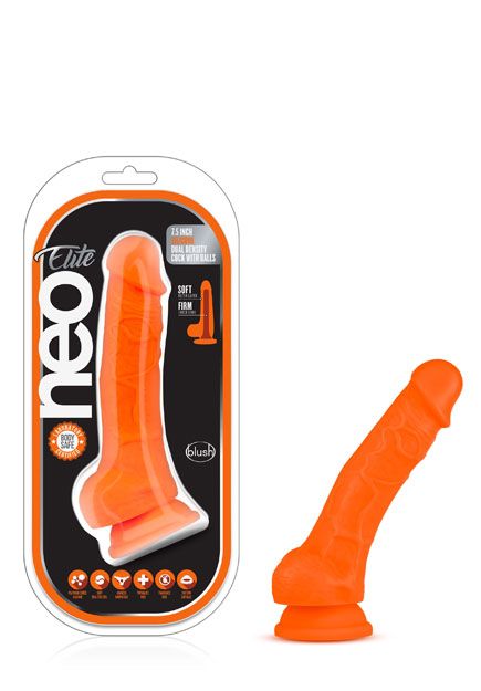 Neo Elite 7.5" Dual Density Dildo with Balls