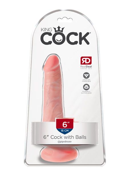 King Cock 6" Dildo with balls