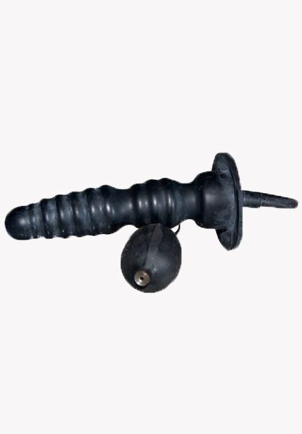 Medium inflatable Ribbed Buttplug With Core
