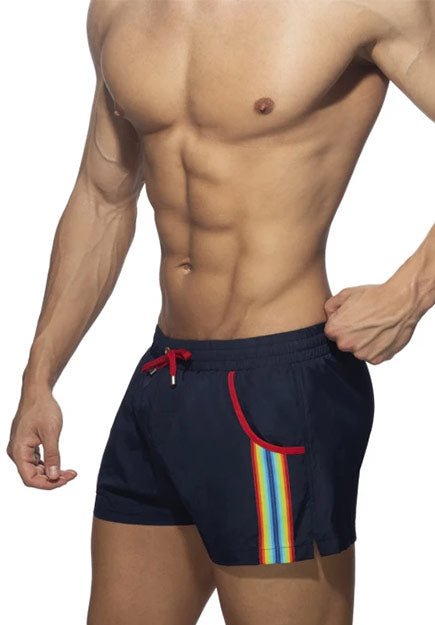 Rainbow Tape Swim Shorts