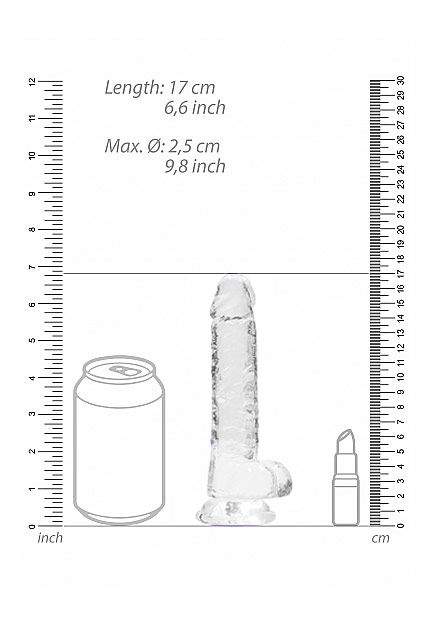 Dildo 6" Realrock Crystal