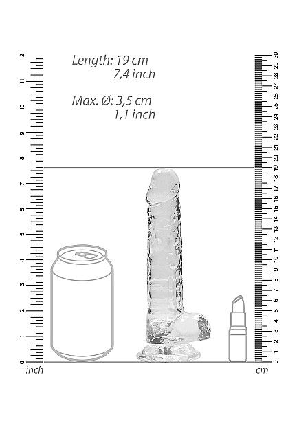 Dildo 7" Realrock Crystal