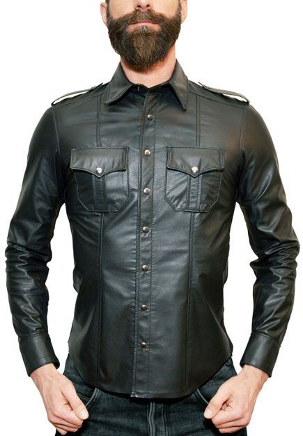 Chemise de Police en Cuir