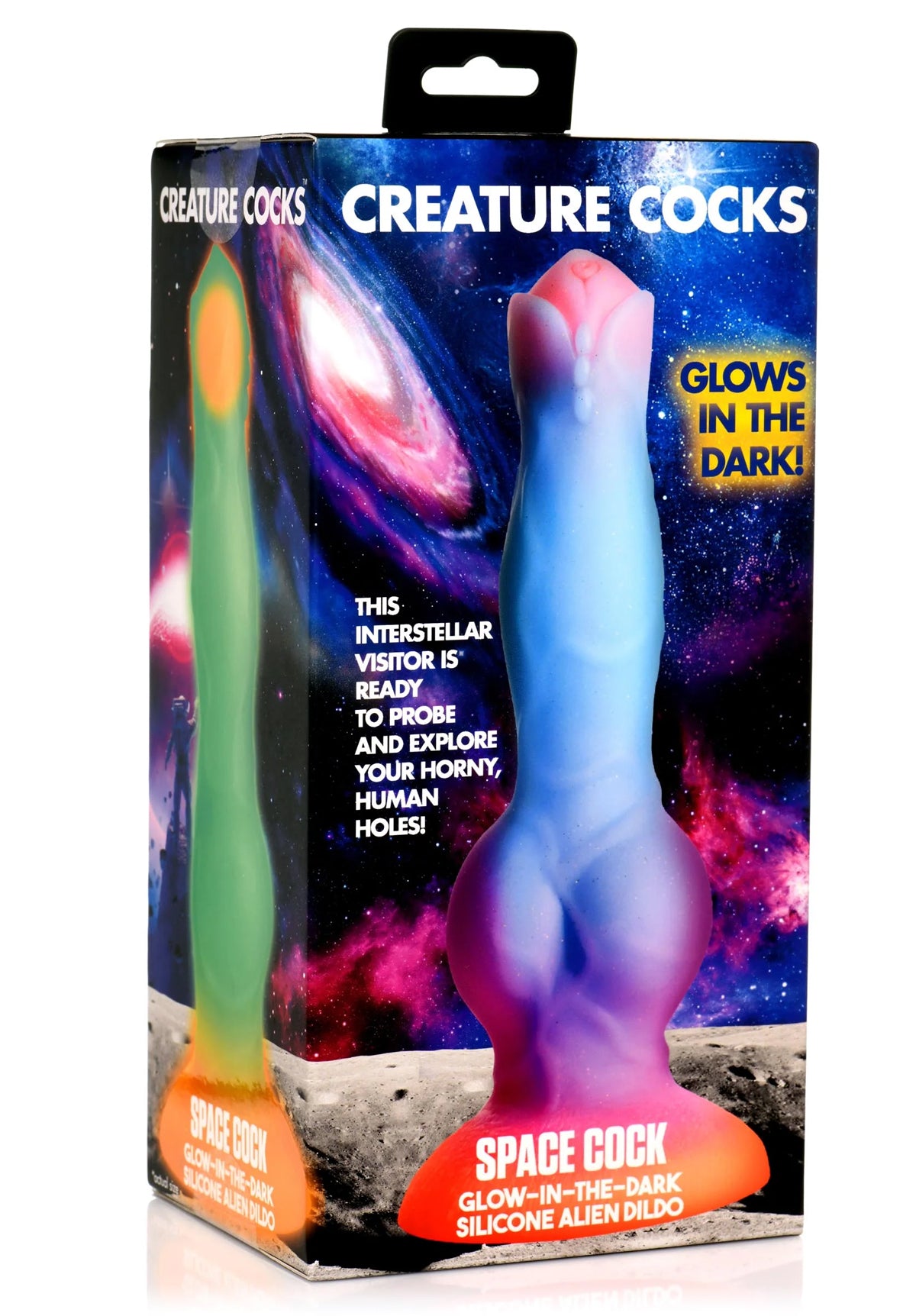 Space Cock Glow-in-the-Dark Silicone Alien Dildo | Creature Cocks XR Brands