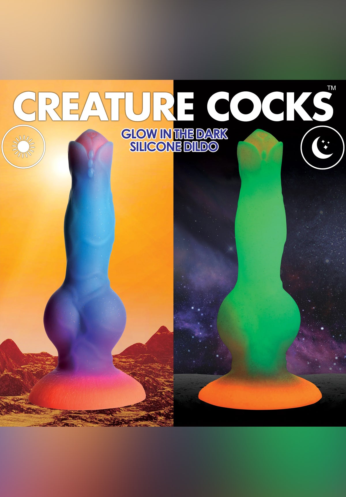 Space Cock Glow-in-the-Dark Silicone Alien Dildo | Creature Cocks XR Brands